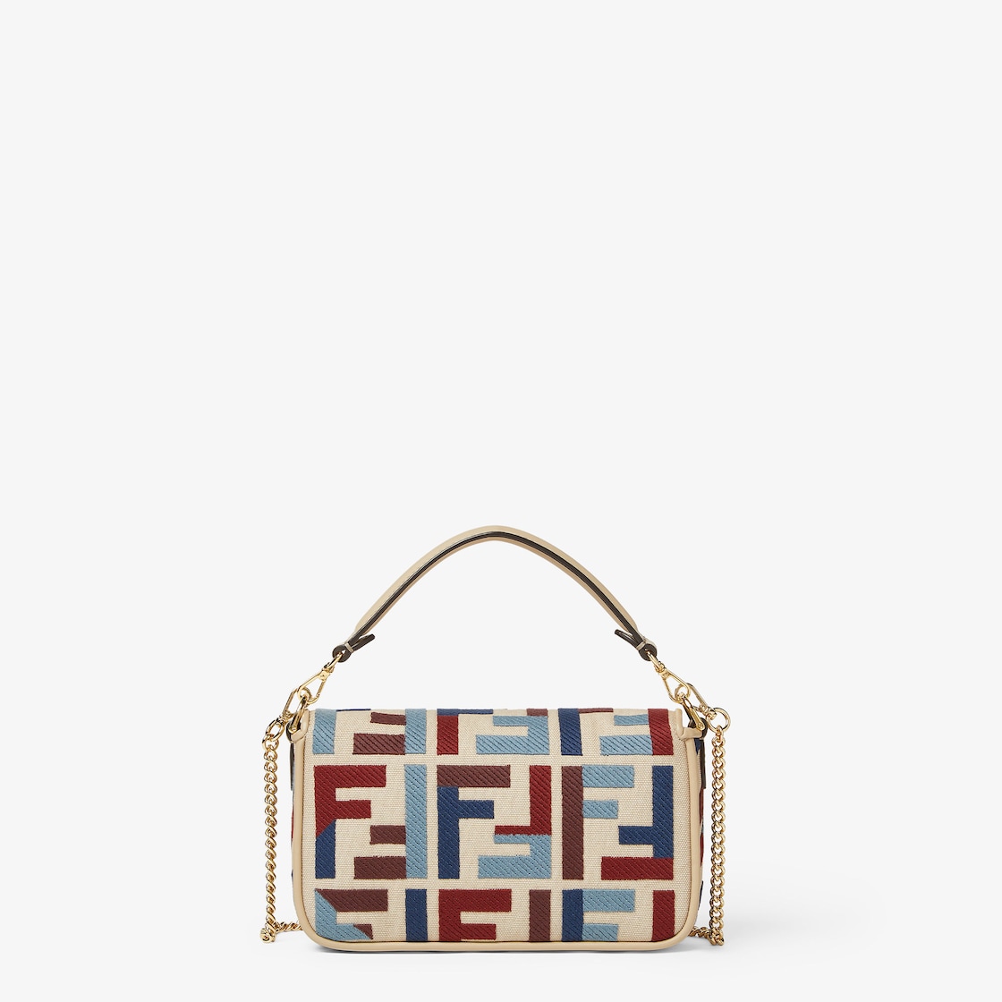 FENDI Baguette® Mini Canvas bag with multicolor FF embroidery - Image 7